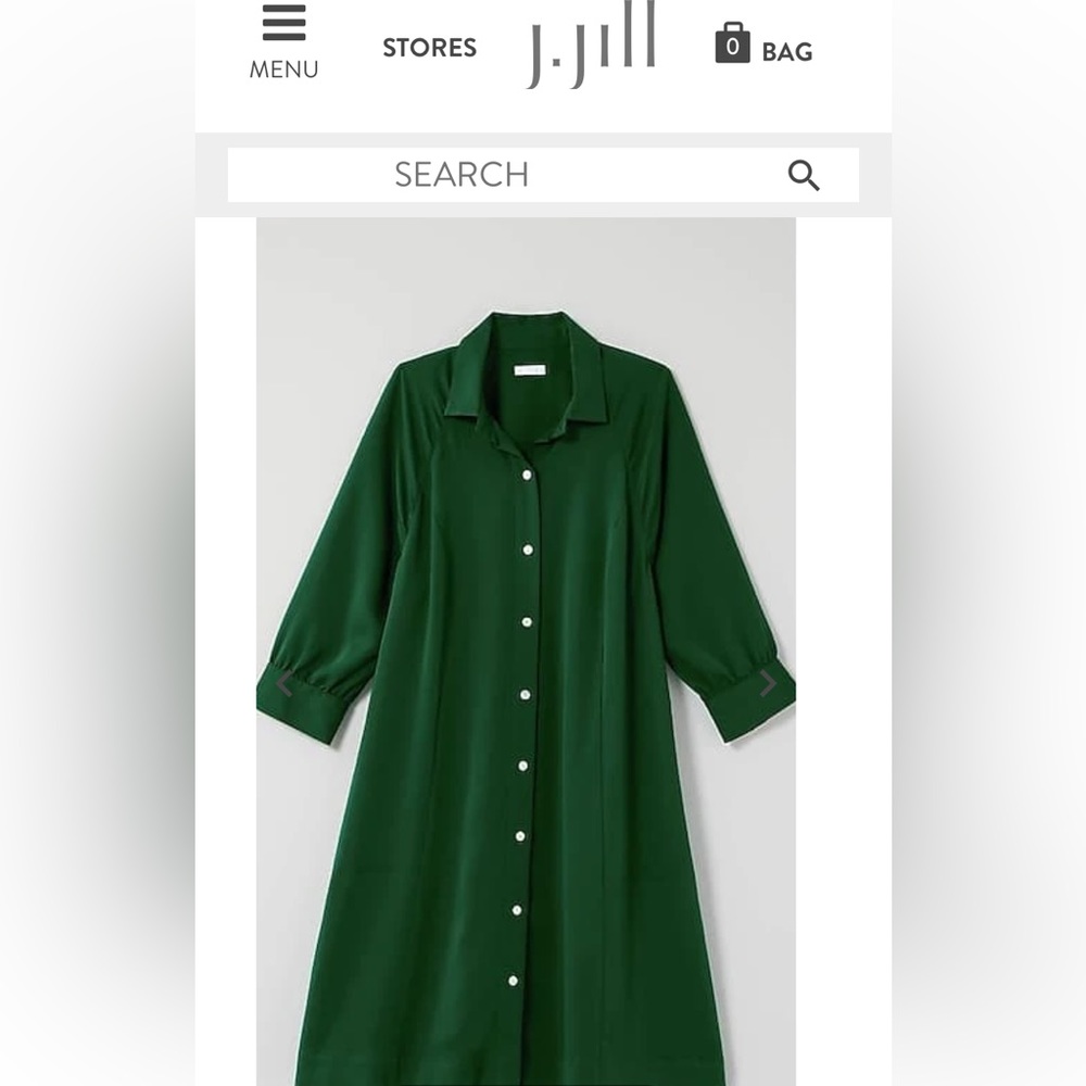 Green JJill A-line Shirt dress